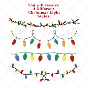 Christmas Lights SVG, String of lights, Fairy lights, Christmas tree light, Christmas lights png, Christmas light svg, Christmas bulb svg image 2