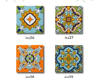 Talavera colorful patterns, Decorative patterned tiles,  10cm*10cm(4in*4in) Porcelain Tile, Special Design Decoration, 10 pieces (1 sq/ft)