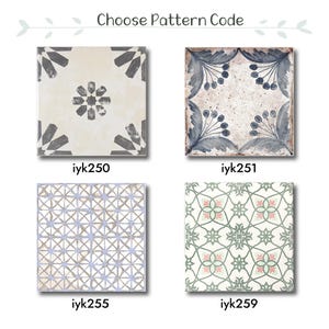 Antique patterned tiles, 20x20 cm(8x8 in) Porcelain Tile, Special Indoor and Outdoor Tiles, 1 pack (3 pieces / 1.29 sqft)