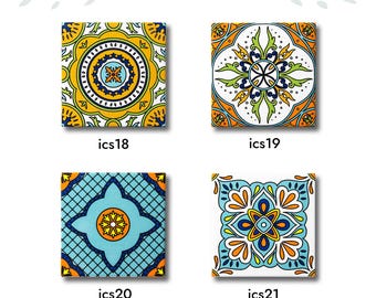 Mirror decorative tiles, Mexican patterned porcelains, 10cm*10cm(4in*4in) Porcelain Tile, Special Design Decoration, 10 pieces (1 sq/ft)
