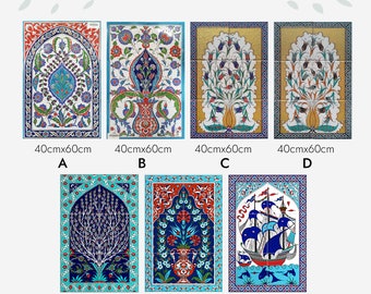 40cmx60cm, 16inx24in, Hand painted Ceramic tile Art Frameless Wall Mural Panel Porcelain Tile, Special Design Decoration