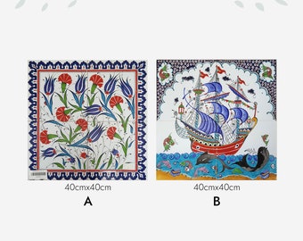 40cm x 40cm, 16inx16in, azulejo cerâmico pintado à mão arte painel mural de parede sem moldura azulejo de porcelana, decoração de design especial