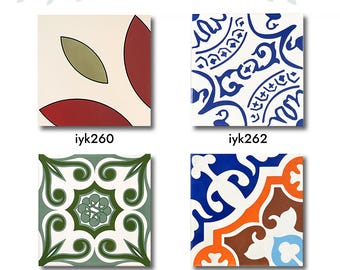 Vivid color tiles, 20x20 cm(8x8 in) Porcelain Tile, Special Indoor and Outdoor Tiles, 1 pack (3 pieces / 1.29 sqft)