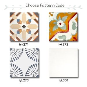 Butique customizable tiles, 20x20 cm(8x8 in) Porcelain Tile, Special Indoor and Outdoor Tiles, 1 pack (3 pieces / 1.29 sqft)