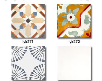 Butique customizable tiles, 20x20 cm(8x8 in) Porcelain Tile, Special Indoor and Outdoor Tiles, 1 pack (3 pieces / 1.29 sqft)