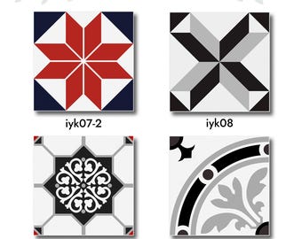 Handmade porcelain tile, 20x20 cm(8x8 in) Porcelain Tile, Special Indoor and Outdoor Tiles, 1 pack (3 pieces / 1.29 sqft)