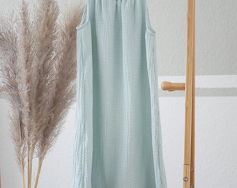 Musselinkleid, Sommerkleid, Mädchenkleid, Strandkleid aus Musselin, Größe 134