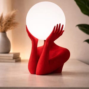 Sculptural Sphere Table Lamp, Modern Bedside Serenity, Artistic Ambient Light, Minimalist Home Decor