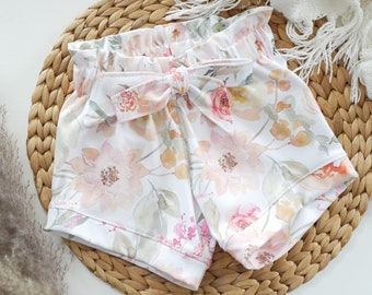 Mädchenshorts, Kindershorts für Mädchen, Shorts mit Schleife, Jerseyshorts, Sommerhose Mädchen, Kindershorts Gr. 50 - 134