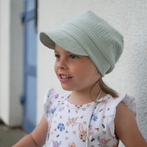 Muslin hat, muslin peaked cap, muslin sun hat, muslin cappy