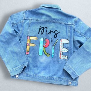 Custom Teacher Tools Painted Jean Jacket For Teacher, Custom Hand Painted  Teacher Jacket, Women’s Jacket, Personalized Jacket