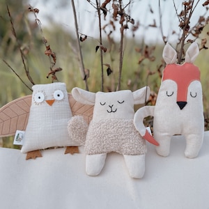 Pocket Pal Plushie Animal | Infant and Toddler Owl Plush Toy | Neutral Baby Stuffie | Cozy Sheep Plushie