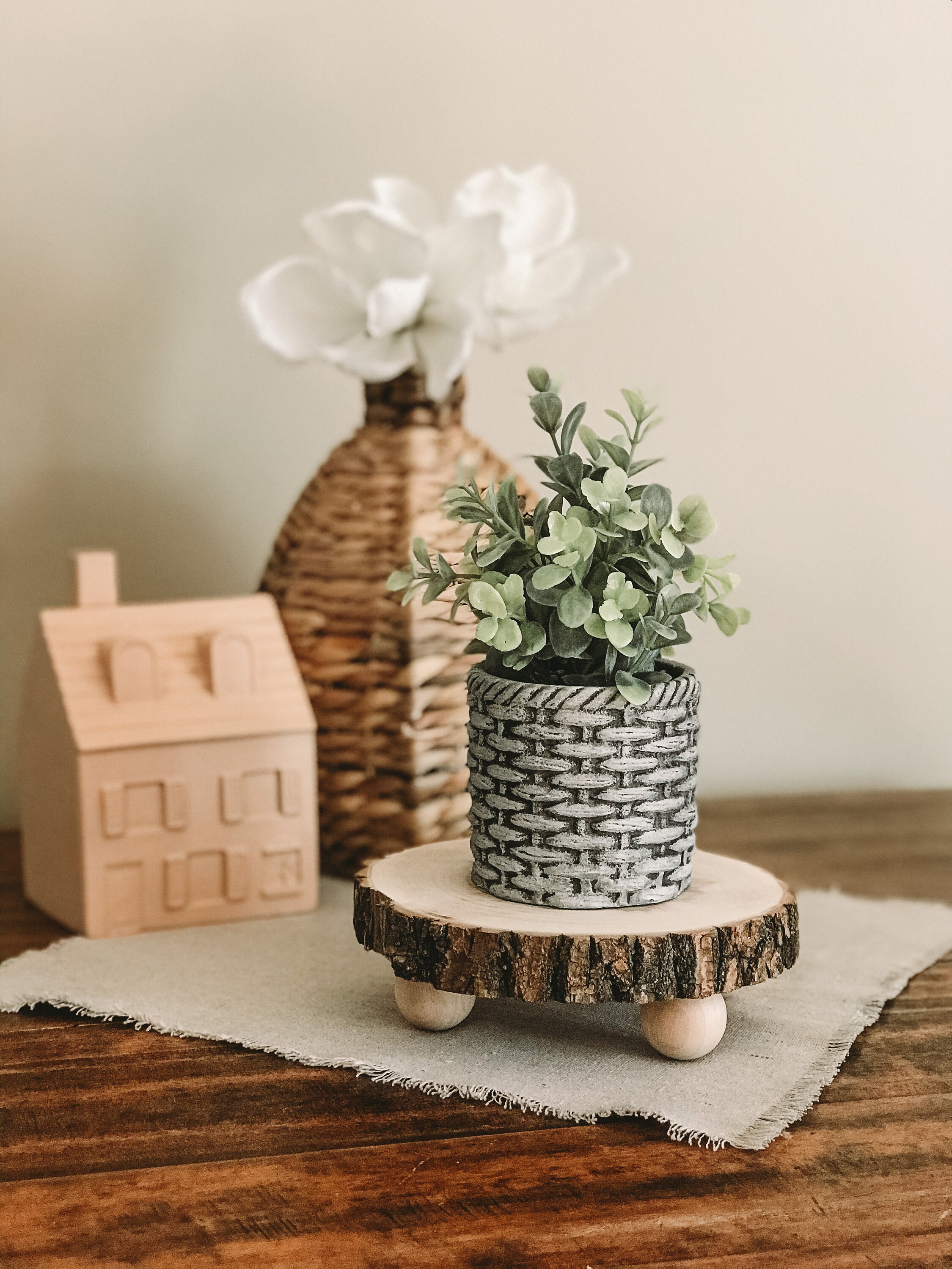 Wooden Tree Trivets Wood Slice Risers Wood Slice Foot Etsy