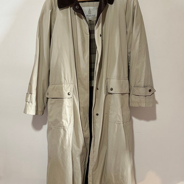 Vintage London Fog Trench Coat-Long Trench with removable liner and corduroy accents