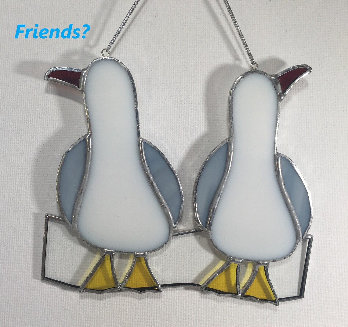 Stained Glass Seagull Suncatcher Window Seaside Decoration Etsy