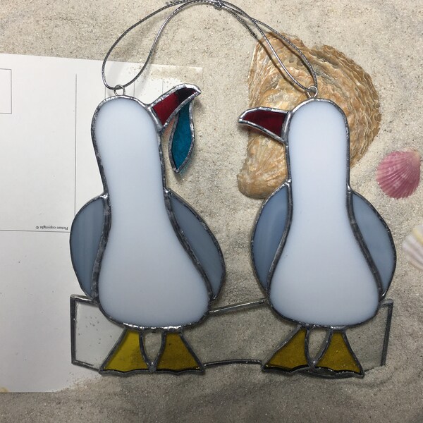 Stained Glass Seagull Suncatcher Window Seaside Decoration Ornament