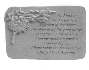 My Mother Kept a Garden... with Birds Nest Memorial Garden Stone