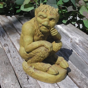 Nichols Brothers Satyr Gargoyle Outdoor Cement Garden Statue 11.5&quot; H