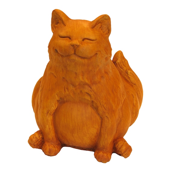 Nichols Brothers Happy Fat Cat Outdoor Concrete Garden Statue - Etsy