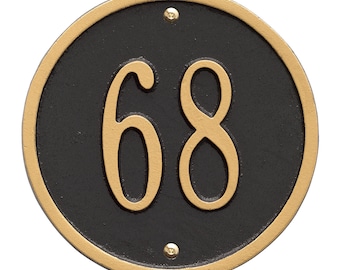 Personalized Round 6" Diameter 1 Line Cast Aluminum Metal Address Plaque