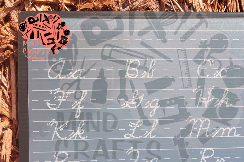 Cursive Alphabet With Direction Arrows Tracing Mat SVG File Etsy