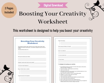 Creativity Worksheet - Etsy