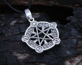 Mini Sterling Silver Pentagram Necklace – Handmade Five Elements pentacle Pendant