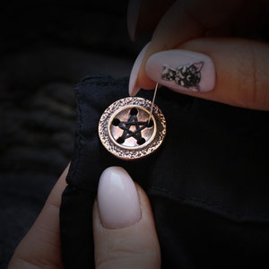Pentagram Button  - Bronze - German Silver