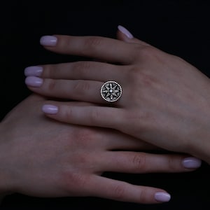 Adjustable INNANA star Bronze, Silver RING - ISHTAR ring - Celestial ring  - Star of Venus - Sterling Silver - Assyrian jewelry - Enheduanna