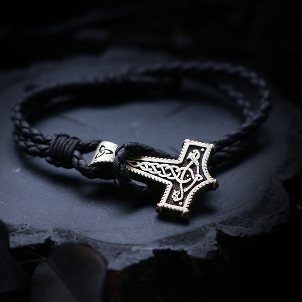 MJOLNIR Bracelet Size SMALL -THOR Hammer Bracelet- Viking Bracelet - Norse Jewelry - Viking Bracelet - Pagan Jewelry - Nordic Bracelet