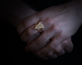 Verstelbare LUCIFER-RING - brons