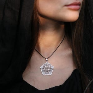 Collar de pentagrama de plata de ley – Cinco elementos, pentáculo wiccano imagen 7