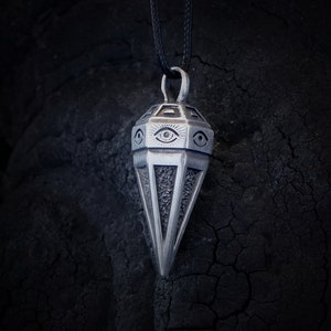 PENDULUM NECKLACE - Silver Plated Brass - 925 Sterling Silver - Bronze