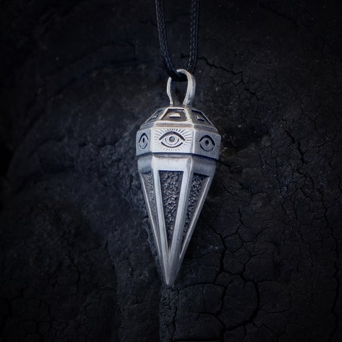 PENDULUM NECKLACE Silver Plated Brass 925 Sterling Silver Etsy