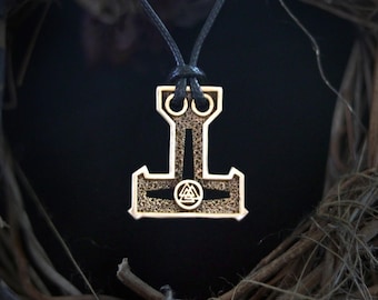 Bronze Mjolnir Necklace – BIG Thor Hammer, Viking Norse Jewelry
