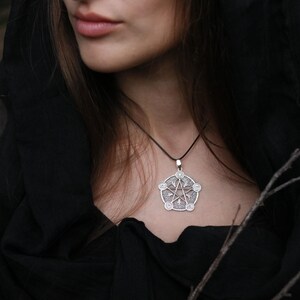 Collar de pentagrama de plata de ley – Cinco elementos, pentáculo wiccano imagen 2