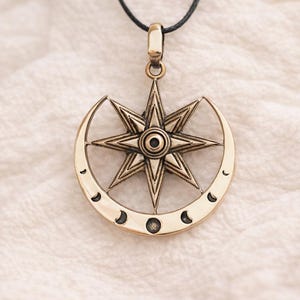 イシュタル星ペンダント | スターリングシルバーまたはブロンズ製ペイガンジュエリー | イナンナ女神ネックレス | 古代シンボルギフト