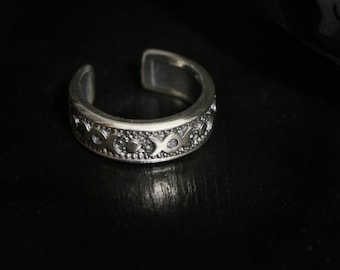 Sterling Silver Triple Goddess Ring – Adjustable Wiccan Jewelry