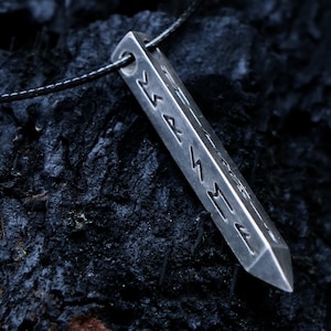 RUNIC AMULET to improve PREDICTION abilities  - Norse jewelry - 925 Sterling Silver - Bronze - Odin Amulet