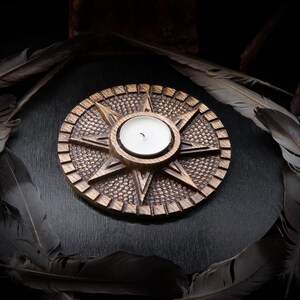 Inanna Goddess wooden candle holder