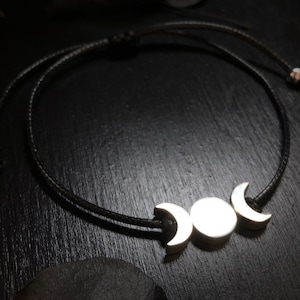 TRIPLE MOON Bracelet with  - Silver Plated Brass - or German Silver