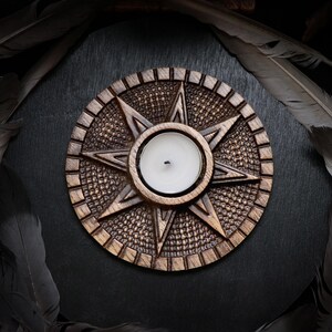 Wooden Candle Holder related to Ishtar