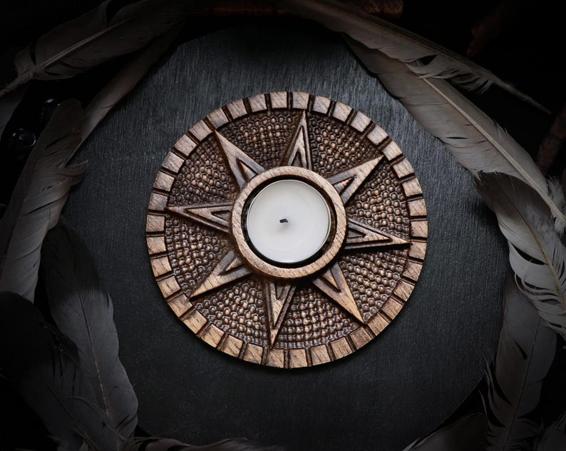 Wooden Candle Holder related to Ishtar