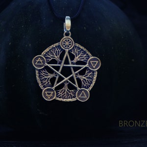 Bronze pentagram necklace