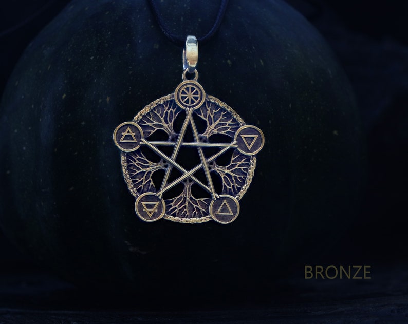 Bronze pentagram necklace