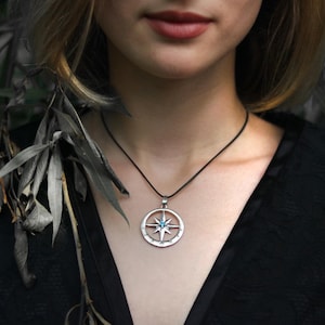 Inanna Star Necklace made of Sterling Silver with Cubic Zirconia – 8 Pointed Star Pendant Ishtar Necklace | Ishtar Pendant | Inanna Necklace