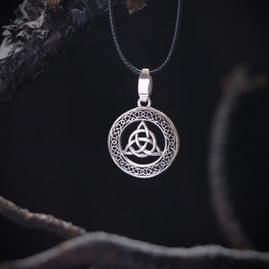 CELTIC NECKLACE with TRIQUETRA - 925 Sterling silver or Bronze - Celtic knot jewelry -viking necklace - heathen jewelry