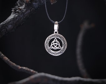 Sterling Silver Triquetra Necklace – Celtic Knot, Viking Jewelry