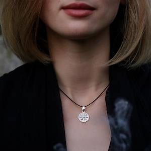 Ishtar Necklace - Star of Inanna pendant  made of 925 Sterling Silver with a White Cubic Zirconia