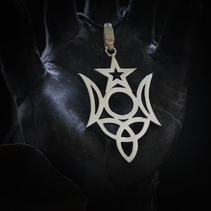 TRIDENT Pendant - Silver Plated Brass - Bronze